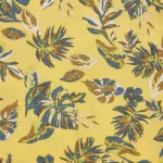 Uniqlo Viscose Printed Open Collar Short Sleeved Kids Shirts Yellow