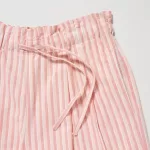 Uniqlo Women’s Cotton Linen Striped Shorts Light Orange