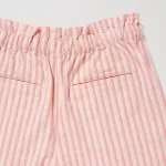 Uniqlo Women’s Cotton Linen Striped Shorts Light Orange
