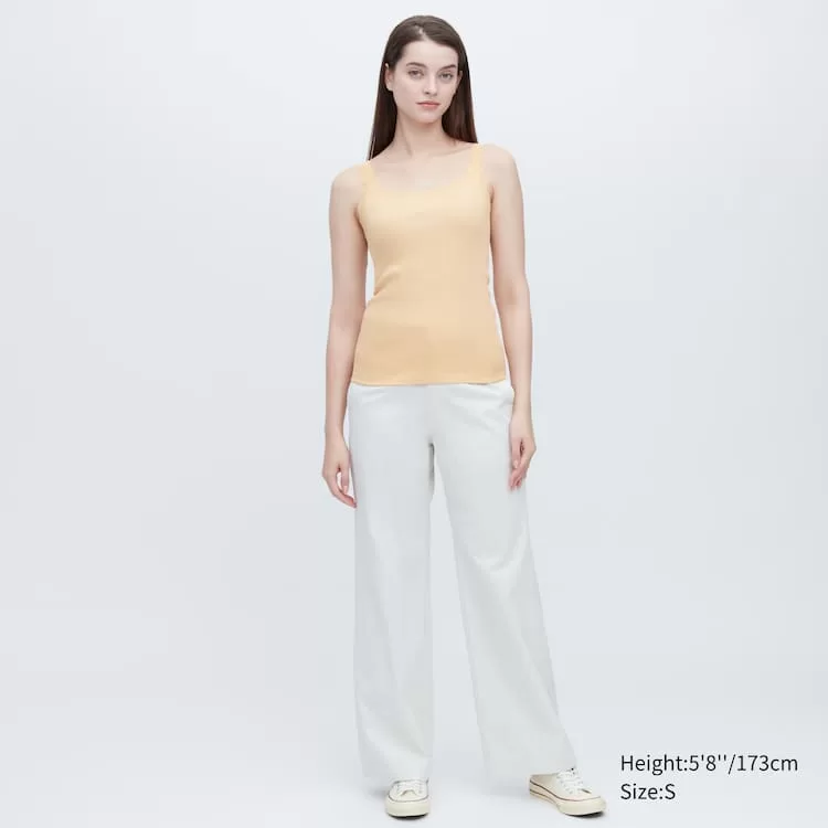 Uniqlo Women’s Cotton Ribbed Lace Sleeveless Vest Yellow Uniqlo Women’s Cotton Ribbed Lace Sleeveless Vest Yellow