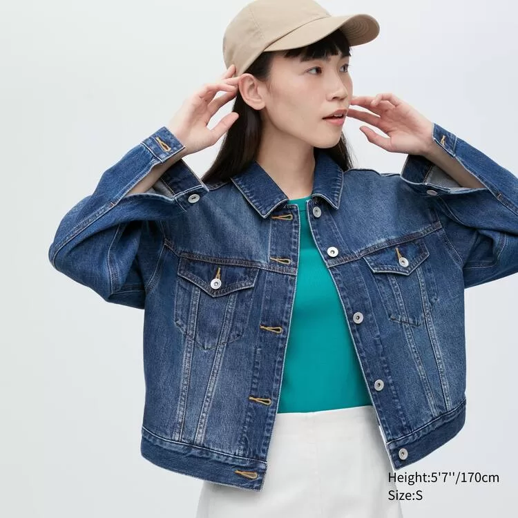 Uniqlo Women’s Short Denim Jackets Blue Uniqlo Women’s Short Denim Jackets Blue